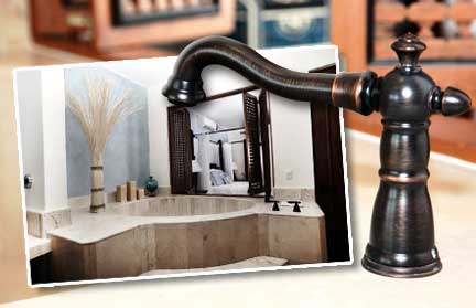 Bathroom vanity in Cascadas de Pedregal Condos in Cabo San Lucas